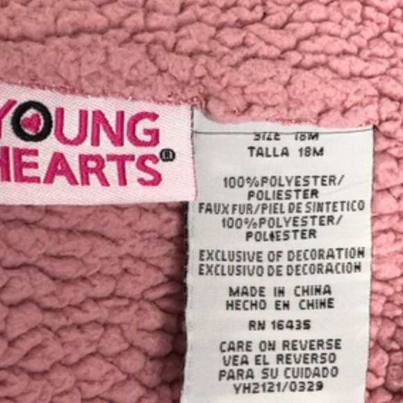 Young Hearts Baby Girl pink fall/ spring coat 18 M - Picture 4 of 6